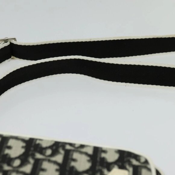 Christian Dior Trotter Canvas Shoulder Bag PVC Black Silver Auth BA5306 - Picture 9 of 16